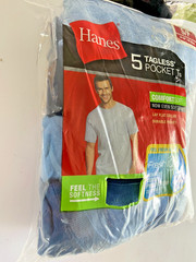 Hanes 5 Tagless Pocket Ts Shirt Comfort Fresh IQ Assorted Colors Small 34-36