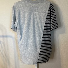 BLANKNYC Mens Asymmetric Diagonal Split Colorblock Striped Pocket Tee M NWT