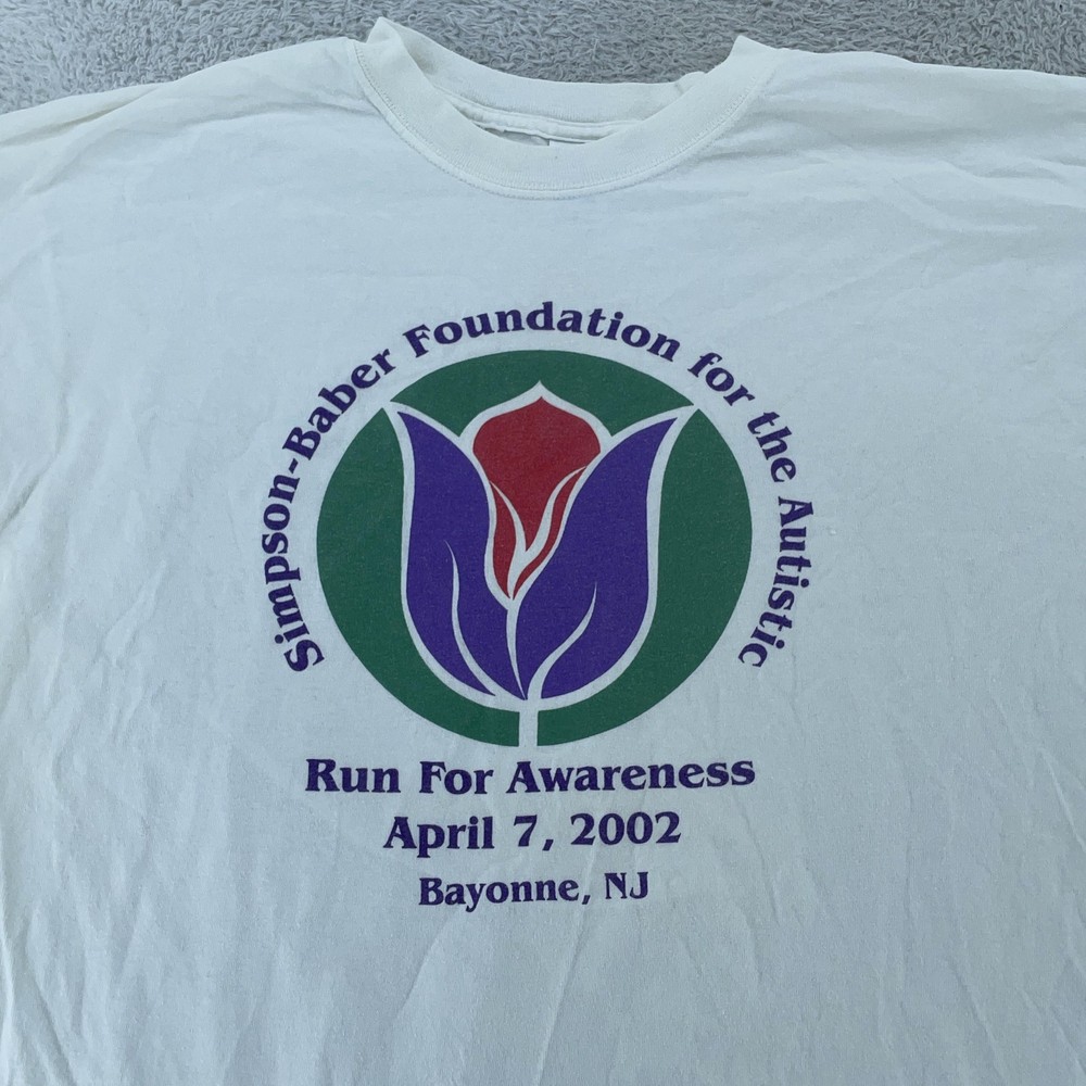 Vtg Bayonne New Jersey Autism Awareness Run Shirt L/XL Simpson-Baber Foundation