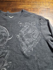 Faded Glory XL/XG (46-48) Black Long Sleeve Skull