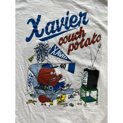 Vintage Xavier Couch Potato NCAA Obscure College School Sports T Shirt Signal L