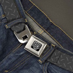 Seatbelt Belt – Diamond Plate Grays – 1.0″ Wide – 20-36 Inches in Length