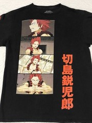 Unisex My hero academia Kirishima red riot panel graphic anime Short Sleeve tee