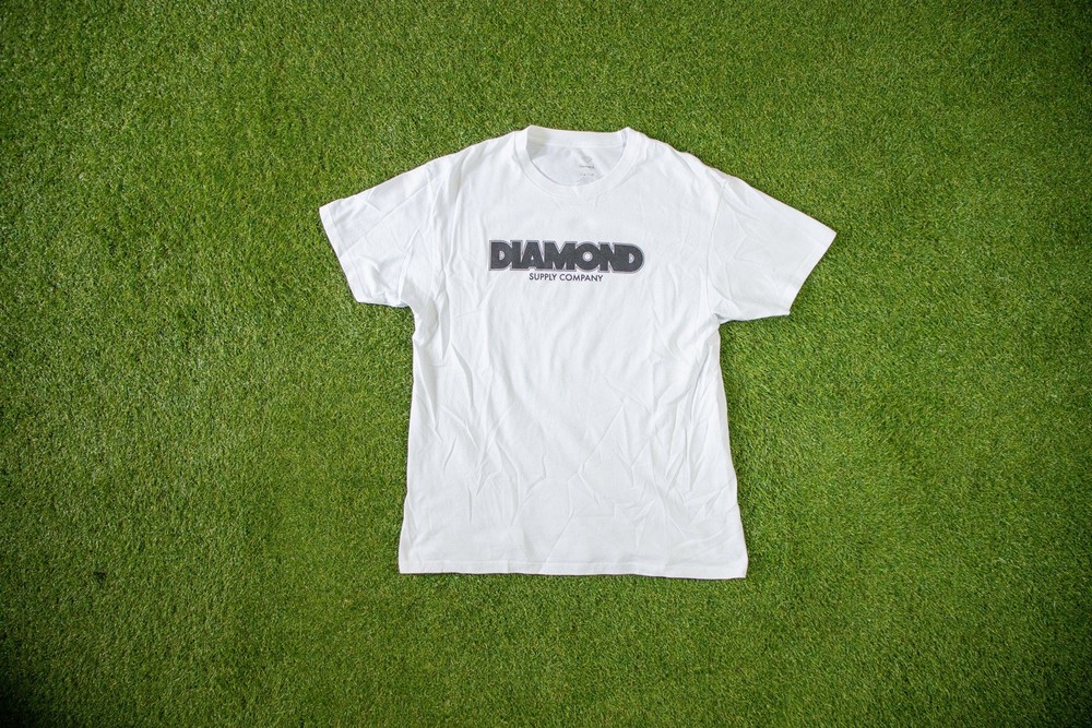 Diamond Supply Co T Shirt Brand Logo White Size Large