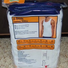 Mens Tank Tops Small 6 Pc White Ribbed A-Shirts Tagless Fruit Of The Loom