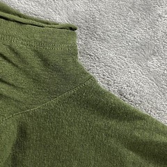 John Varvatos Wooster Shirt Mens Medium Green Linen Slim Fit V Neck Casual READ