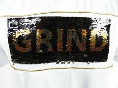 Mens Hoodie T-Shirt Reverse Gold Sequins Logo White Slim Fit Hip Hop M L XL XXL