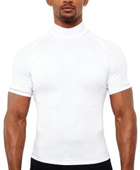 Men’s Compression Mock Turtleneck Short Sleeve Shirts High Neck Quickly Dry W…