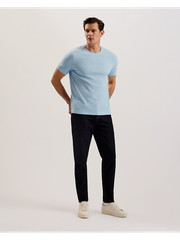 Ted Baker London Textured T-Shirt Short Sleeve Crew Neck Blue Size 5 XL