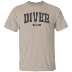Diver Personalized Unisex T-shirt Custom Scuba diving White Sand Light Blue