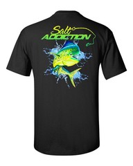 Salt Addiction Saltwater Dolphin Fishing Short Sleeve T Shirt Mahi Mahi Ocean