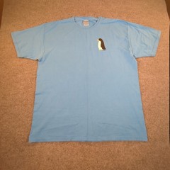 ComfortWash Hanes Mens 2XL Blue Penguin Graphic Ring Spun Cotton T-Shirt #2786