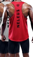 NELEUS ‘Dry Fit Logo Muscle’ Mesh Tank Top Men’s M Gym Workout Exercise Red NEW!