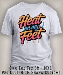 Pro Club Shaka Big & Tall Tee Shirt Heat on My Feet Sneaker T Streetwear Hip Hop