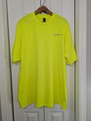 Gildan NWOT Men’s Size 2XL Neon Yellow Work Shirt Corval Group