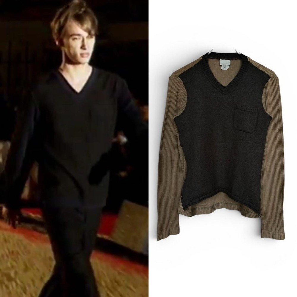 Dries Van Noten Men M 97Ss Full-Length V-Neck Knit Sweater Men’s tops: Stylish a