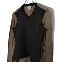 Dries Van Noten Men M 97Ss Full-Length V-Neck Knit Sweater Men’s tops: Stylish a