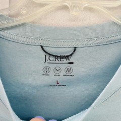J.Crew Mens Performance T-shirt with COOLMAX UPF 50+ Light Blue LARGE