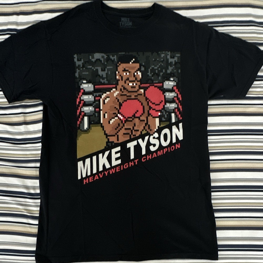 Official Mike Tyson Heavyweight Champion Punch Out Black Crew Neck Tee Men’s M