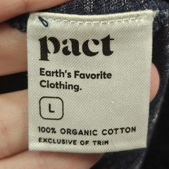 Pact Organic Cotton Henley Shirt Mens L Blue Space Dye Sustainable Eco Friendly