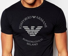 Emporio Armani Black Men’s Cotton T-Shirt, Borgonuovo’11,Size M*L*XL*XXL,3XL