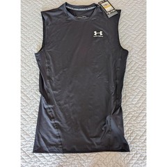 NWT Under Armour Heatgear Men’s Size M Black Compression Sleeveless Shirt (0915)
