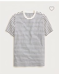 NWT J.Crew Size L Relaxed Vintage Wash T-Shirt Stripe Ivory Navy Lancet BZ100