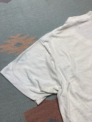Vintage 70s blank white t shirt v neck soft combed cotton stained grunge XL