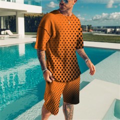 Men’s Outfit 2-Piece Set Short Sleeve T-Shirts and Shorts Sweatsuit Set Summer