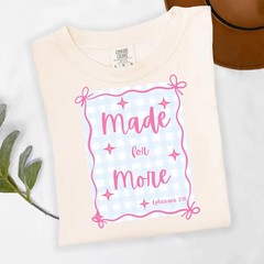 Comfort Tee Made For More Gingham Bow
