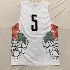 Rich Gang #5 Mesh Tank Top XXXL 3XL Roses Thorns Jersey Streetwear Hip Hop