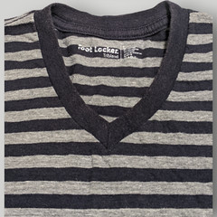 Foot Locker Triblend Mens L Blue Gray Striped V Neck T Shirt