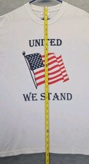 Vintage Y2K United We Stand Tshirt Mens LG Wht And Justice For All Osama Target