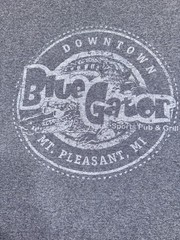 Vintage Jerzees Dri-Power Men’s Large Blue Gator Gray Short Sleeve T-Shirt