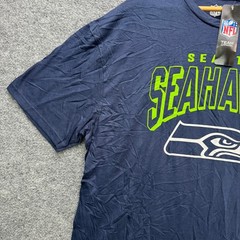 NFL Team Apparel Seattle Seahawks T-Shirt Mens XL Navy Short Sleeve Athletic