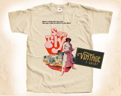 Super Fly Vintage Printed T Shirt for Men Unisex DTG NATURAL S-5XL