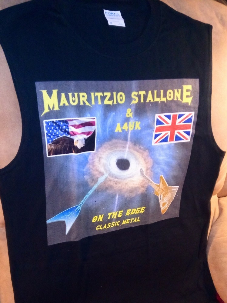 MAURIZIO STALLONE TShirt, Sleveless, Classic Metal, On The Edge,100% Cotton M/L