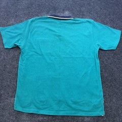 VTG Eddie Bauer Henley Shirt Mens XL Teal Blue Contrast Collar Made in USA 90s