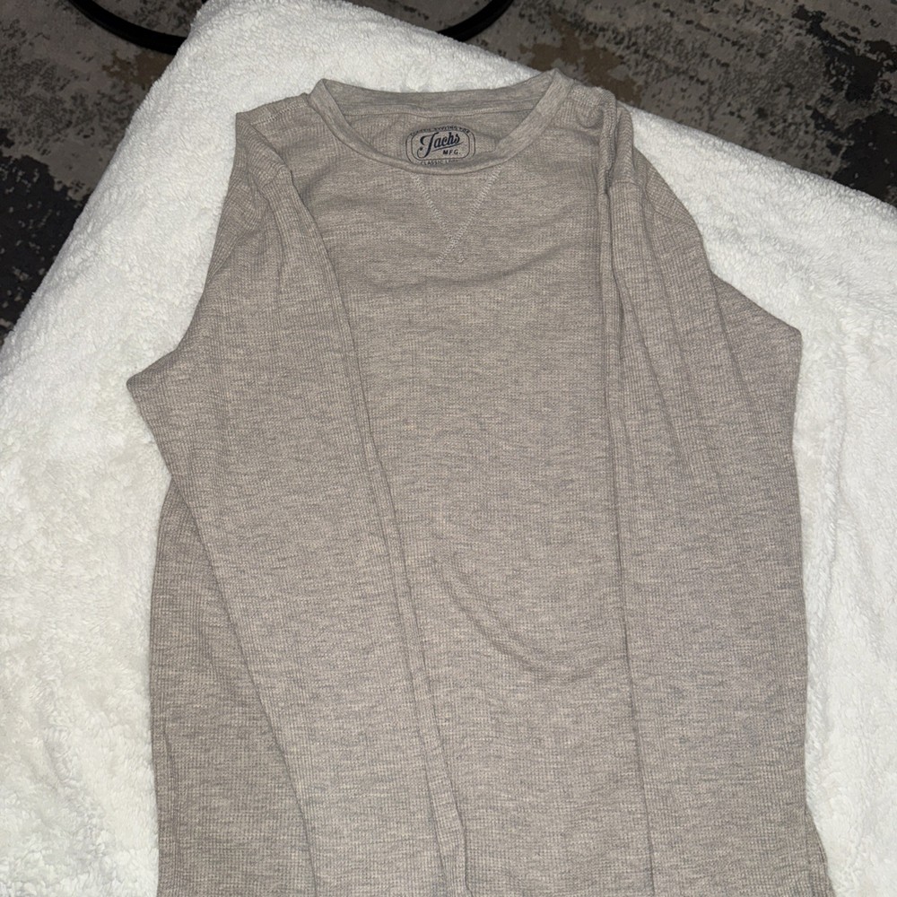 Jachs MFG Shirt Mens XL Long Sleeve Thermal Waffle Casual Beige Store Sample
