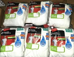 6 X Hanes Men’s XL White Tagless T-Shirts, 2 ct – TOTAL 12 XL T-SHIRTS