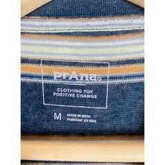 Prana Cardiff Mens Medium Striped Pocket T-Shirt Hemp Short Sleeve Tee