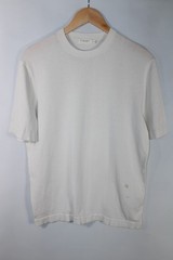 Suitsupply Men’s Medium Cream Color Crew Neck Cotton Silk Blend T-Shirt