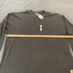 Carhartt Shirt Mens 4XL Gray Long Sleeve Henley Workwear 100% Cotton K200