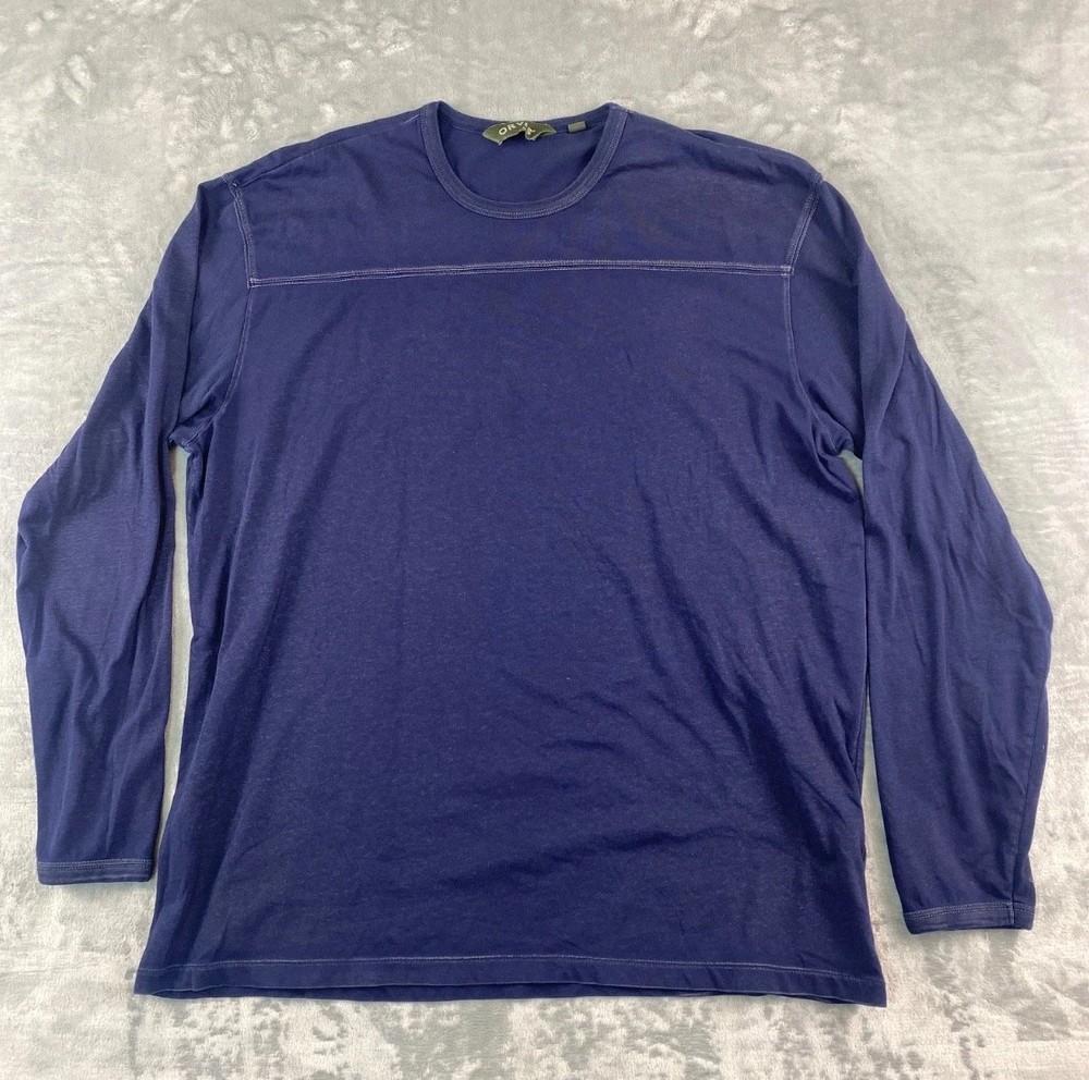 Orvis Men’s Crew Neck Long Sleeve Chain Stitch Seams T-shirt Sz. Large Navy