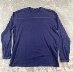 Orvis Men’s Crew Neck Long Sleeve Chain Stitch Seams T-shirt Sz. Large Navy