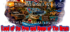 Vintage Looking Land of the Free Home of the Brave USA Florida T-Shirts Sm-2XL