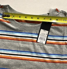 Men’s Short Sleeve T-Shirt Original Use Heathered Gray/Striped Size XXL