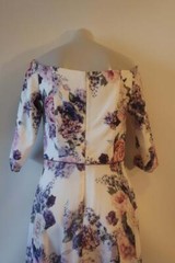 *Womens Veromia Occasions White Purple Off Shoulder Floral Maxi Dress 12