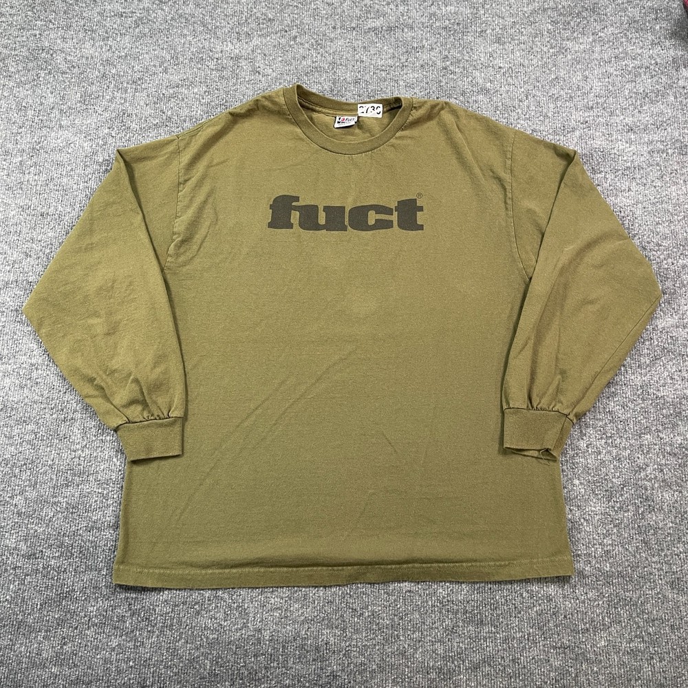 Vintage Y2K FUCT Friends-U-Can’t-Trust Longsleeve Skater Shirt XL 23×27 Green