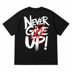 Men’s Never Give Up Graphic T-Shirt Casual Crew Neck Short Sleeve Tee